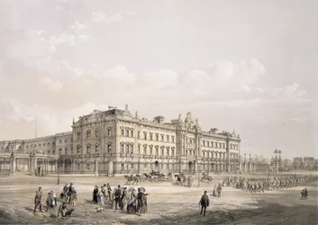 Palacio de Buckingham, grabado por Thomas Picken, pub. 1852 por Lloyd Bros. y Co.